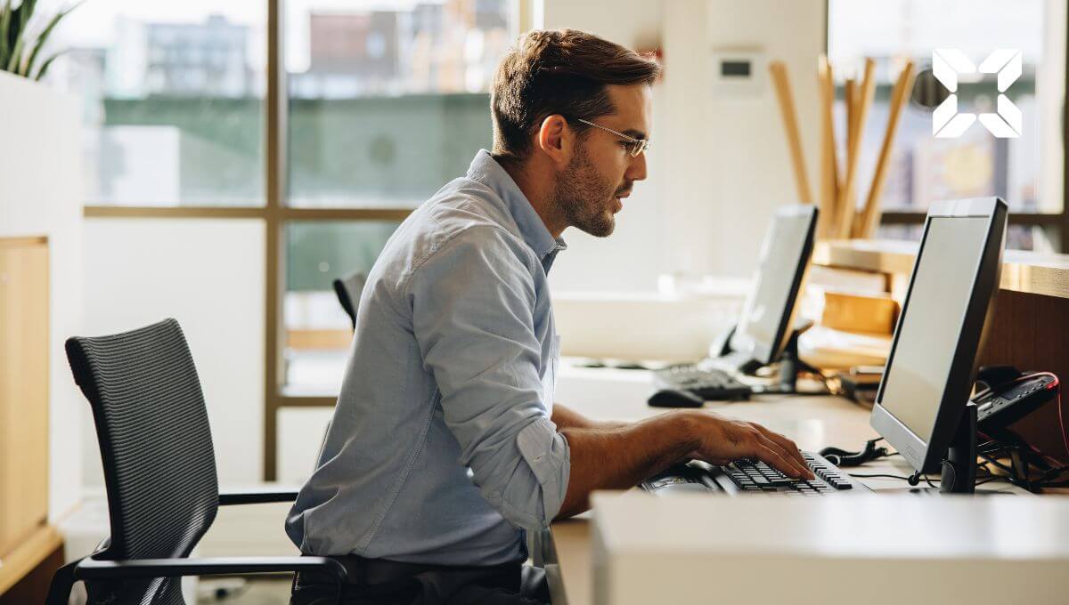 A man using a computer