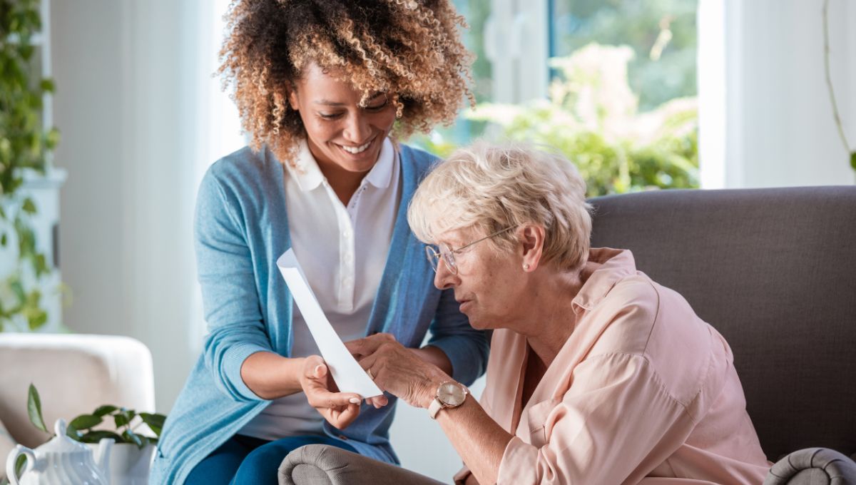 Elderly woman on financial planning for long-term care