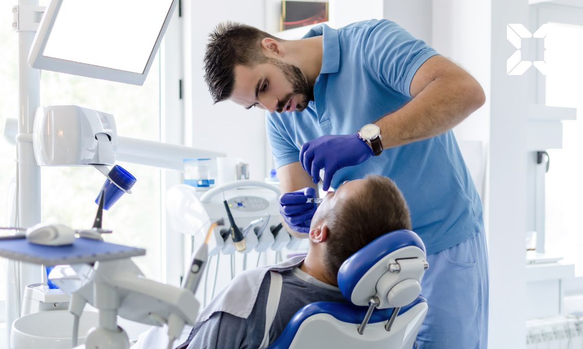 A dentist and his patient