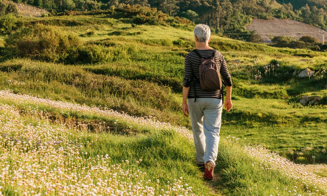 Picture of a man taking a walk