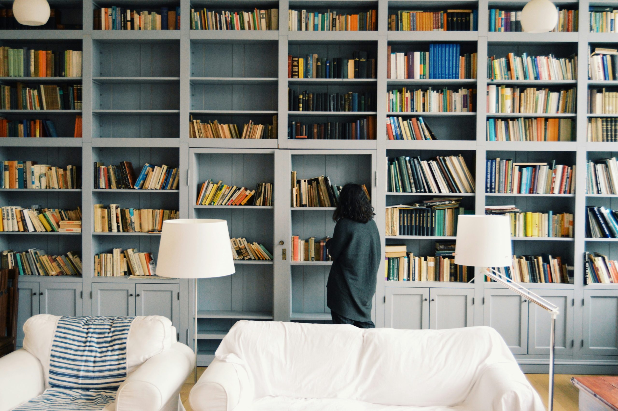 Woman in library