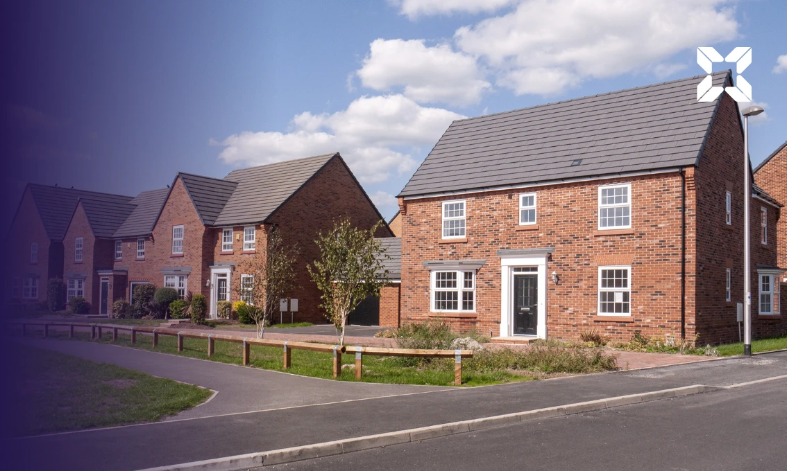 A picture of a new build housing estate.